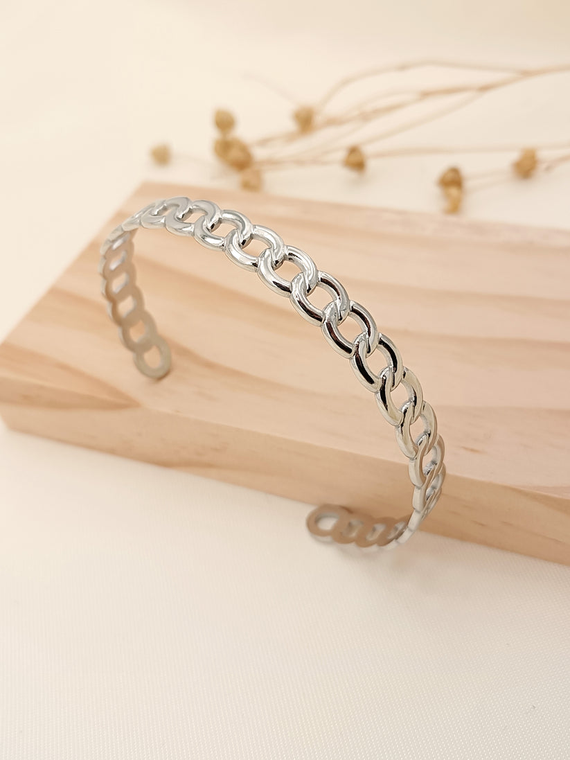 Bracelet Jonc Mailles Acier Inoxydable vu de haut