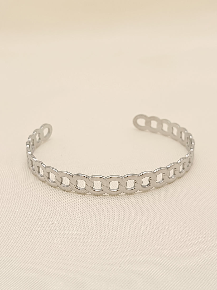 Bracelet Jonc Mailles Acier Inoxydable vu de face