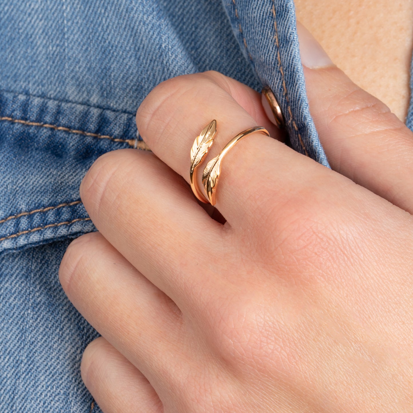 Bague Ouverte Saule - Plaqué Or