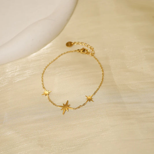 Bracelet Doré 3 Etoiles Vu de face