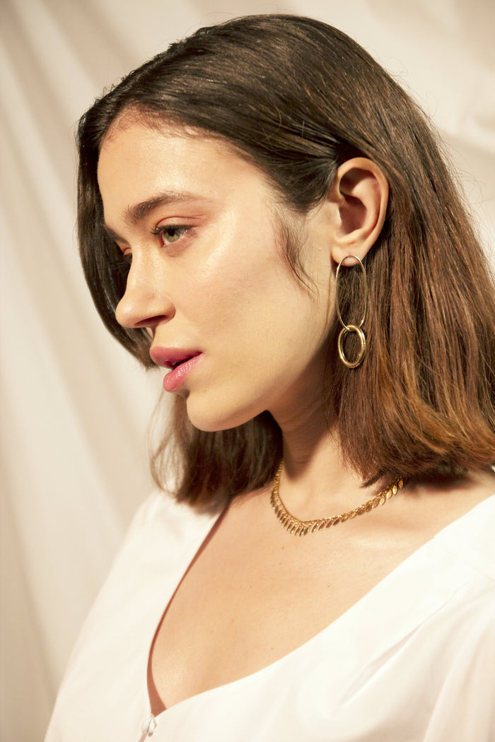 Collier Franges Doré vu de profil
