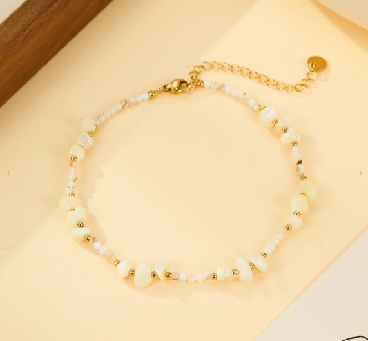 Bracelet de Cheville Nacre - Doré