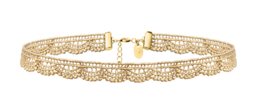 Collier Choker Ras de Cou Dentelle Doré