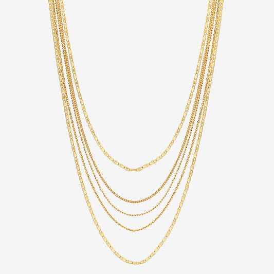 Collier Tour de Cou 5 Rangs Doré