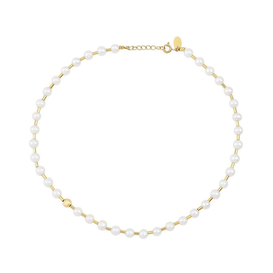 Collier Doré Perles de Culture