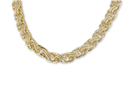 Collier Ras de Cou Maille Epaisse et Imbriqué Doré