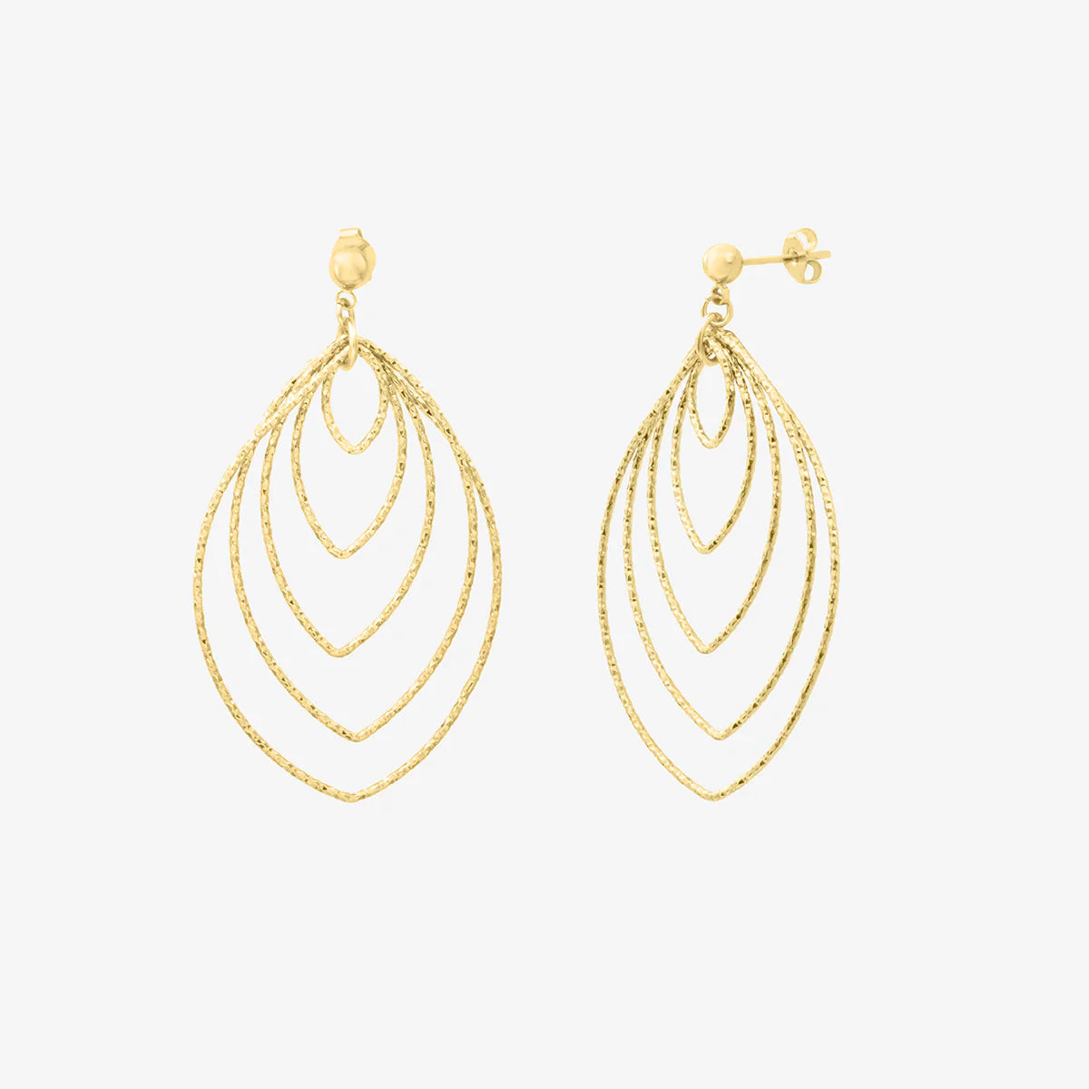 Boucles d'Oreilles 5 Ovales Imbriqués Doré