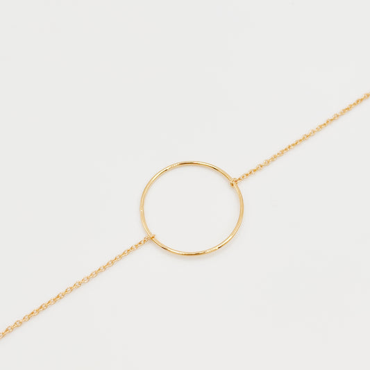 Bracelet Chaine 1 Anneau Plaqué Or