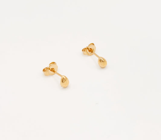 Puces d'Oreilles Petites Gouttes Plaqué Or