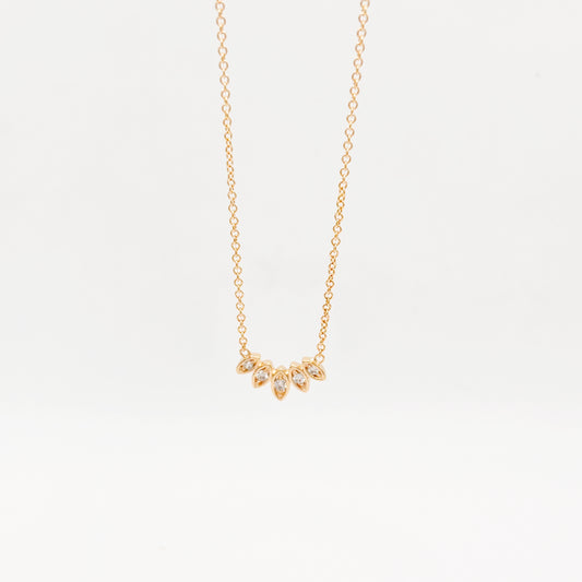 Collier Plaqué Or et Pendentif Couronne Strass Blanc