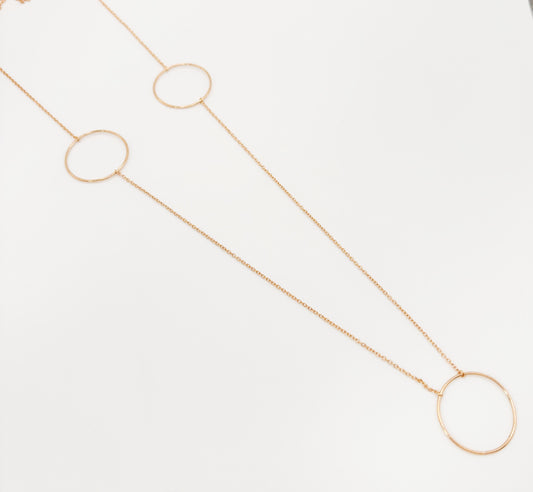 Collier Sautoir 3 Anneaux Plaqué Or