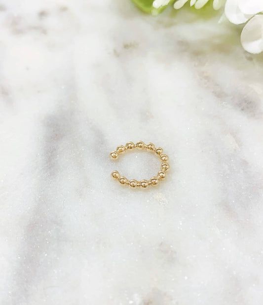 Earcuff Bague d'Oreilles Boules Plaqué Or
