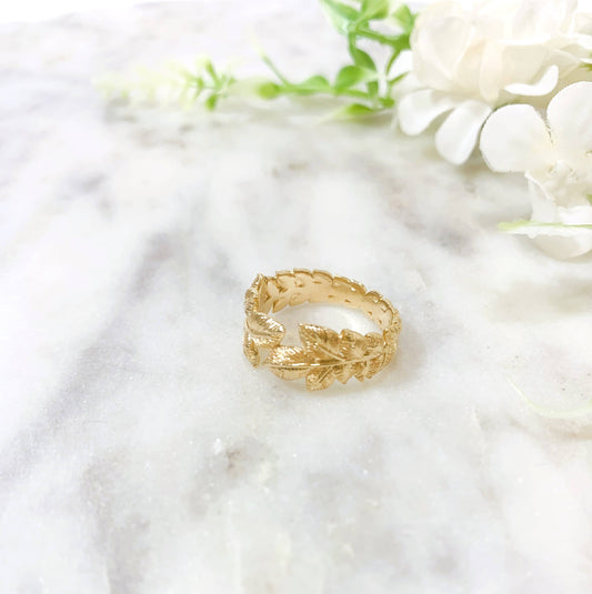 Bague Fleur Maracudja Plaqué Or vu de profil