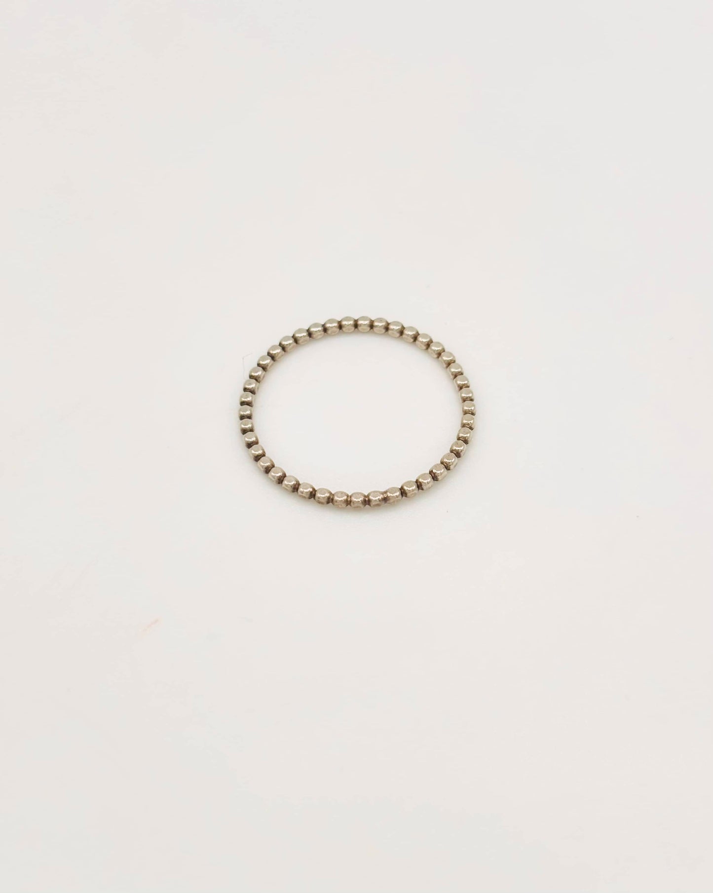 Bague Fine Perlé Argent Massif
