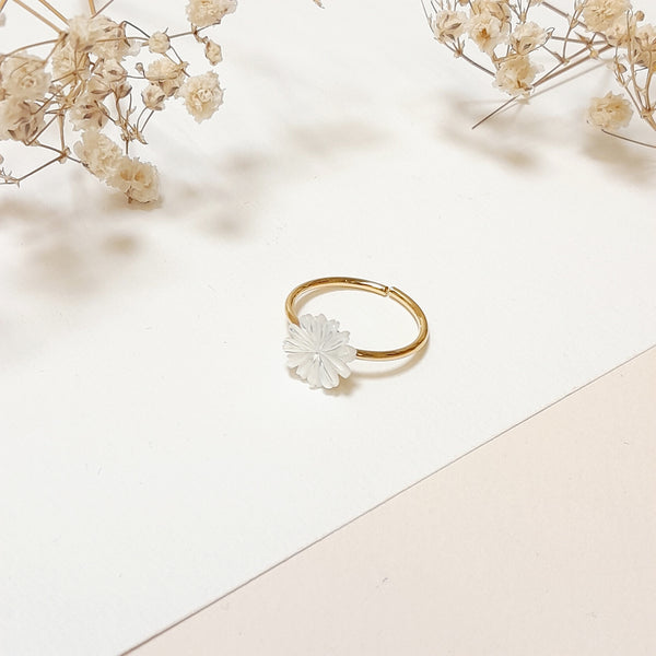 Bague Doré et Fleur Marguerite