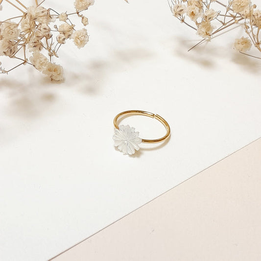 Bague Doré et Fleur Marguerite