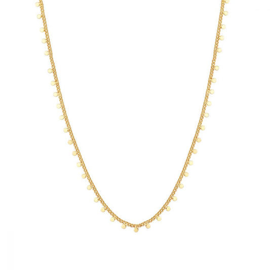 Collier Tour de Cou Maille et Pastilles Dorées