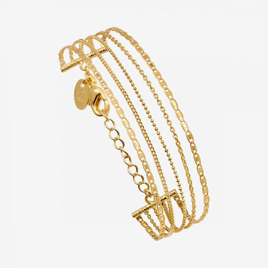 Bracelet Chaine 5 Rangs Doré
