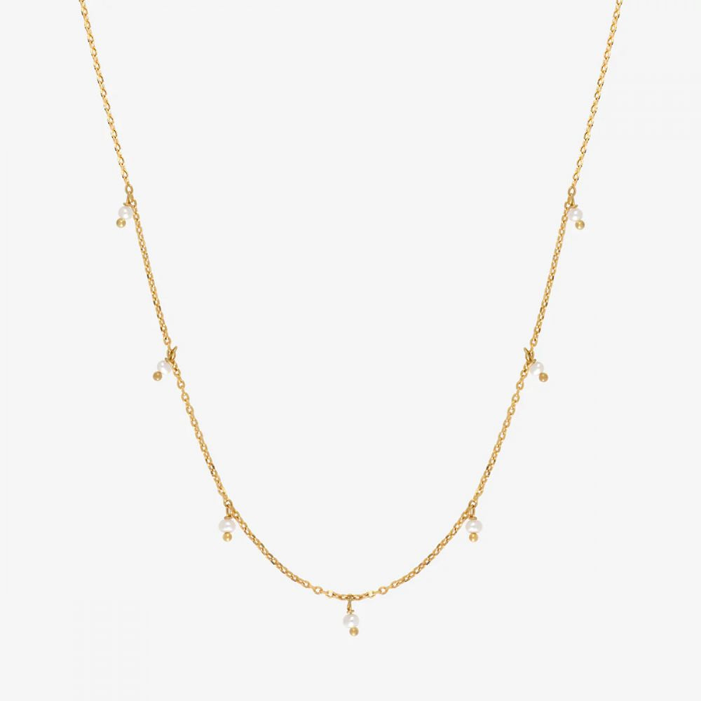 Collier Sautoir Doré et Perles de Culture