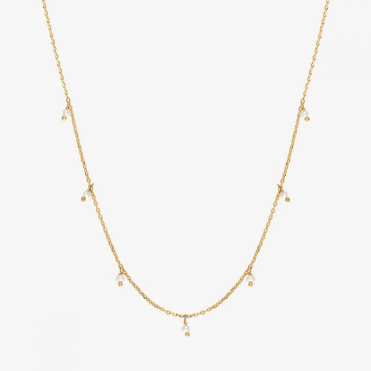 Collier Sautoir Doré et Perles de Culture