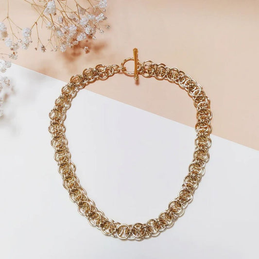 Collier Triples Mailles Epais Doré