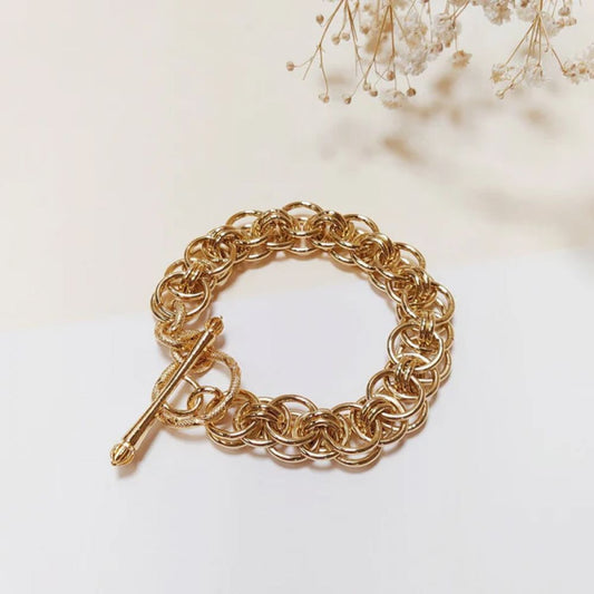 Bracelet Triples Mailles Epais Doré