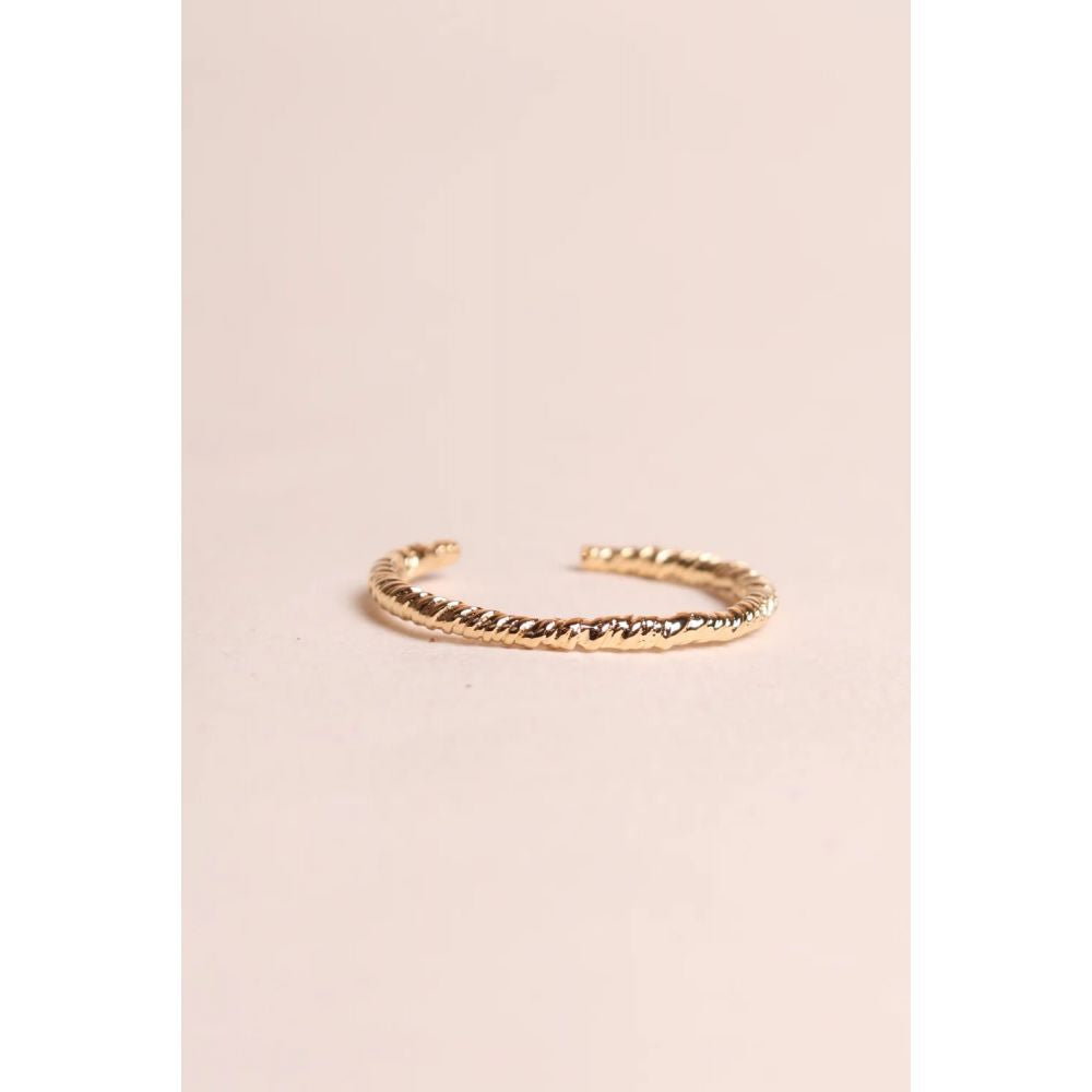 Bague Anneau Fin Torsadée Dorée