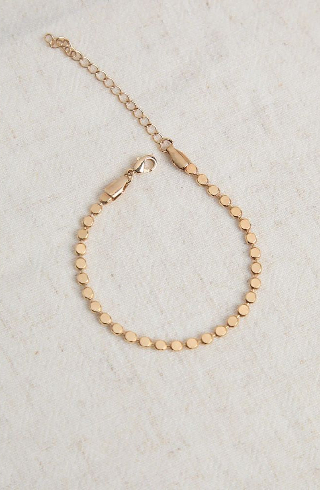Bracelet Chaine et Petits Ronds Doré