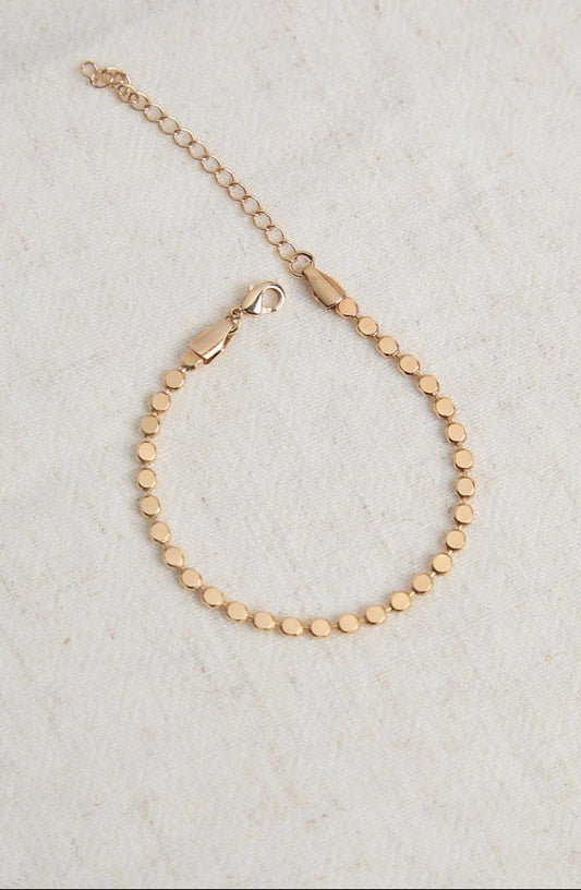Bracelet Chaine et Petits Ronds Doré