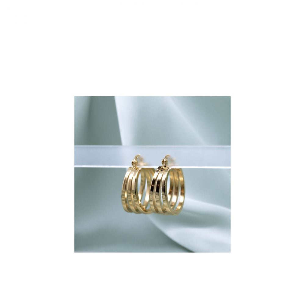 Boucles Créoles Triples Anneaux - Plaqué Or