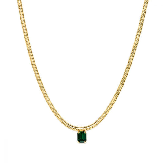 Collier de Dos Maille Plate Doré et Cristal Swarovski de Couleurs