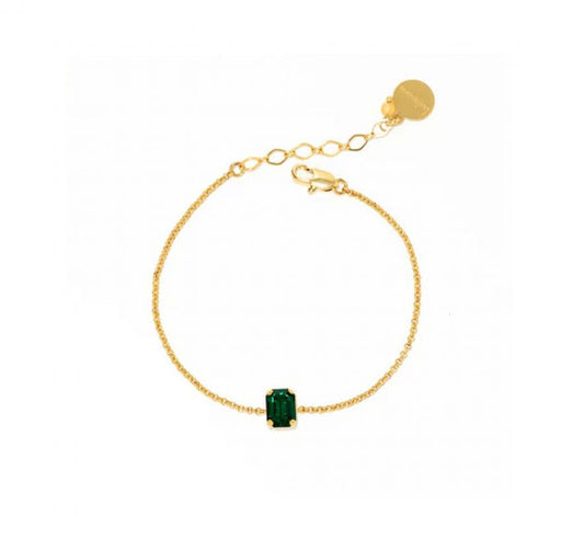 Bracelet Chaine Doré et Pendentif Cristal Swarovski Sertie