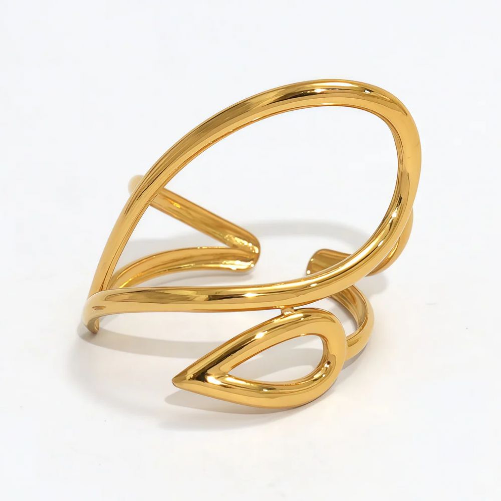 Bague Ajustable Forme Ovale Dorée