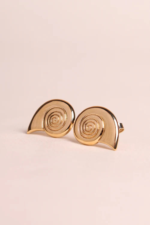 Puces d'Oreilles Dorées Forme Coquillage