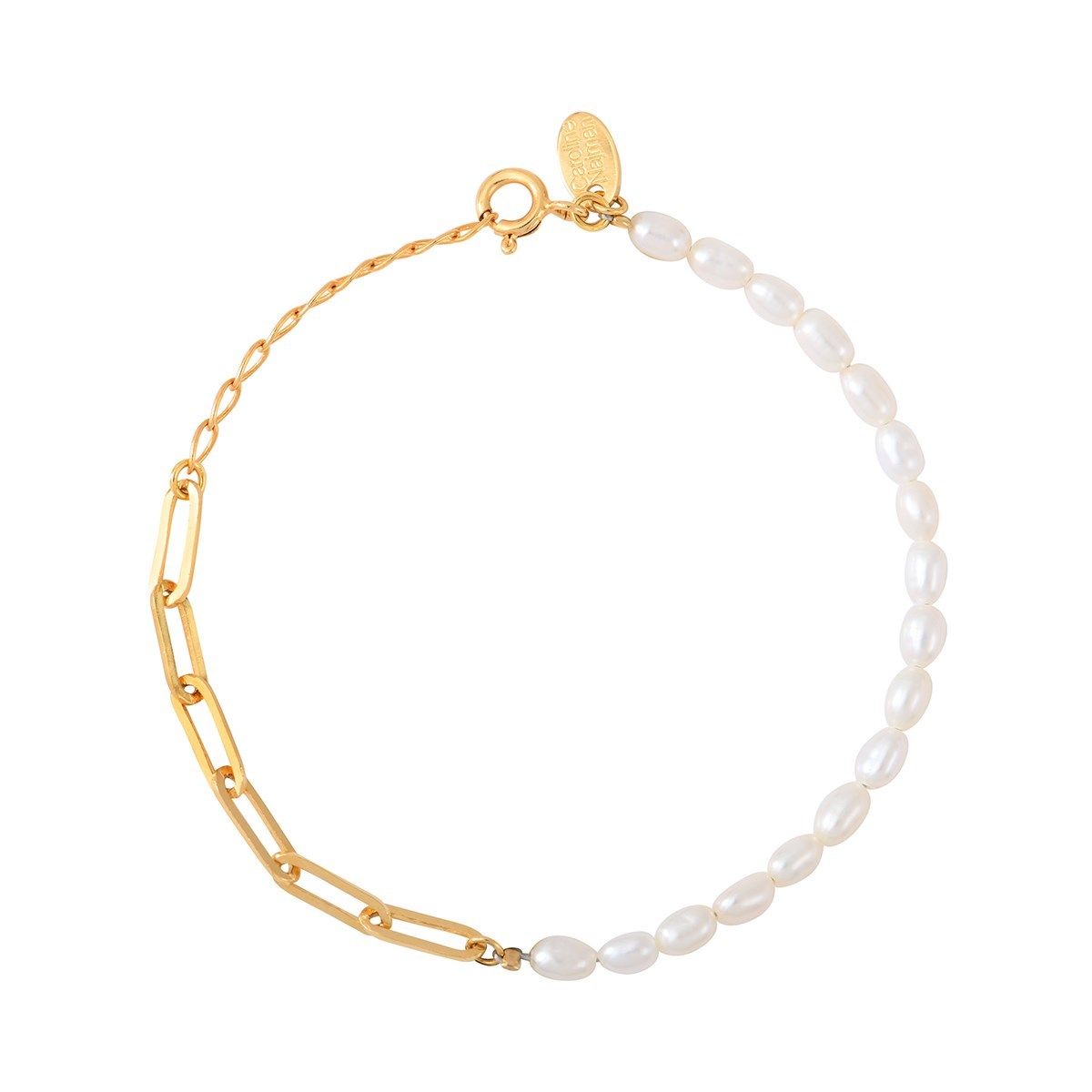 Bracelet Perles de Culture et Mailles
