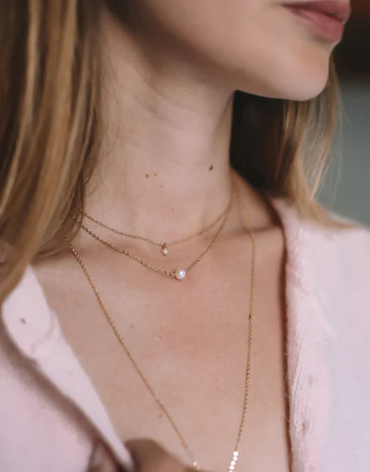 Collier Pendentif 1 Perle de Culture Porté