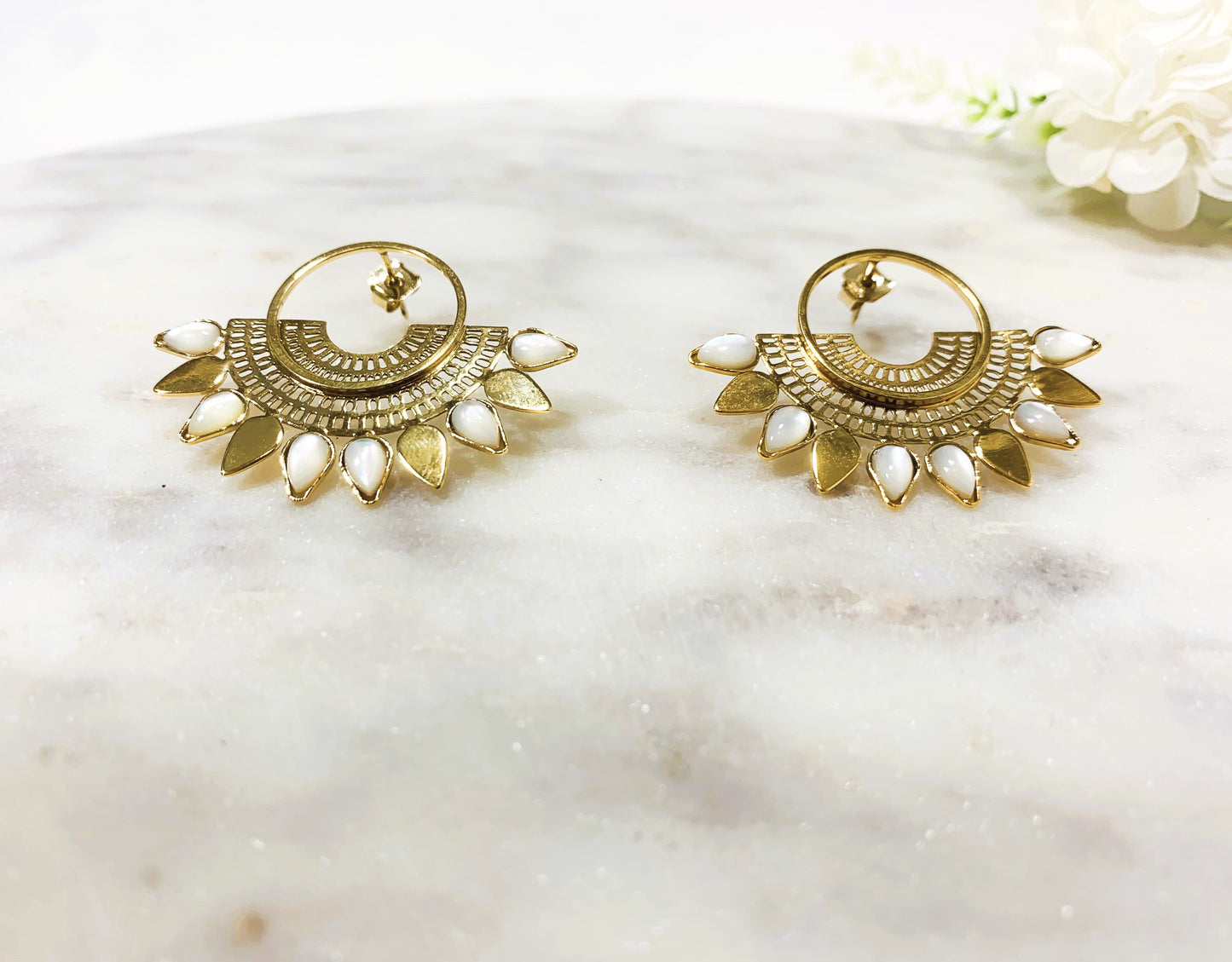 Boucles Grandes Aztèques - Doré