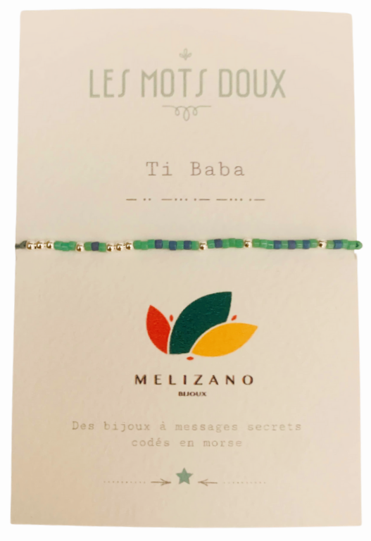 Bracelet Message Mots Créoles Ti Baba et Perles