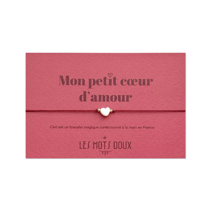 Bracelet Cordon Petit Coeur Rouge