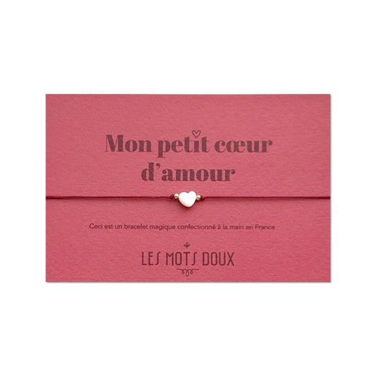 Bracelet Cordon Petit Coeur Rouge