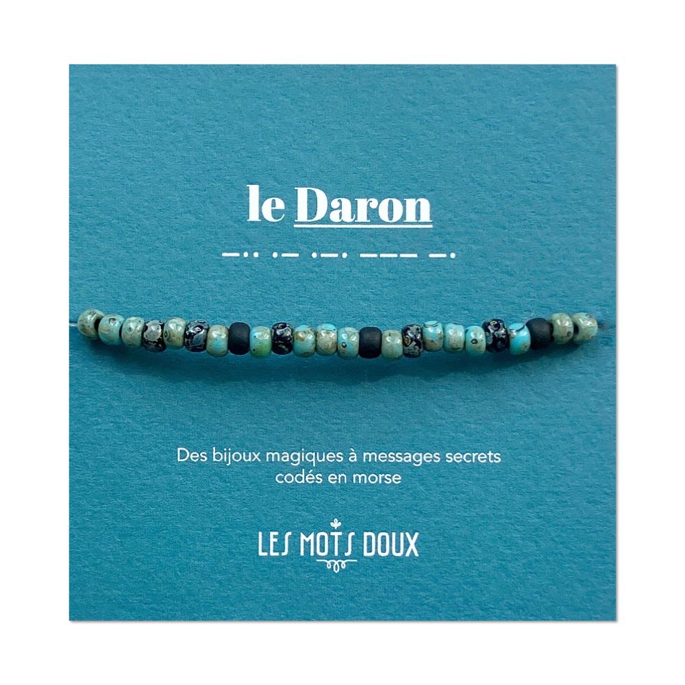 Bracelet Homme Mot Morse Daron et Pierres Fines 