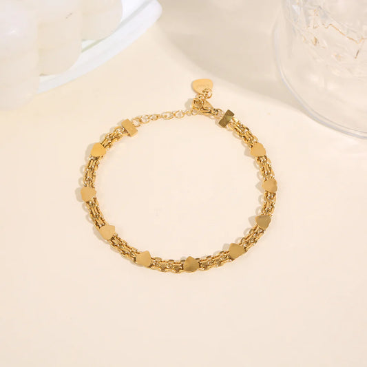Bracelet Chaine Triple Maille Doré