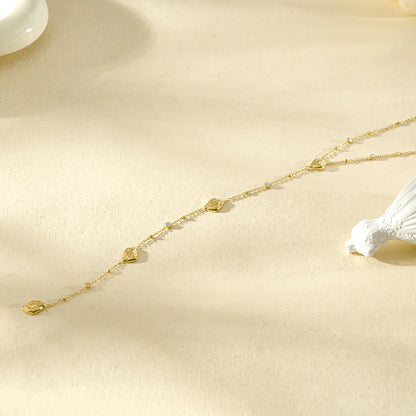 Collier Cravate Feuilles - Doré