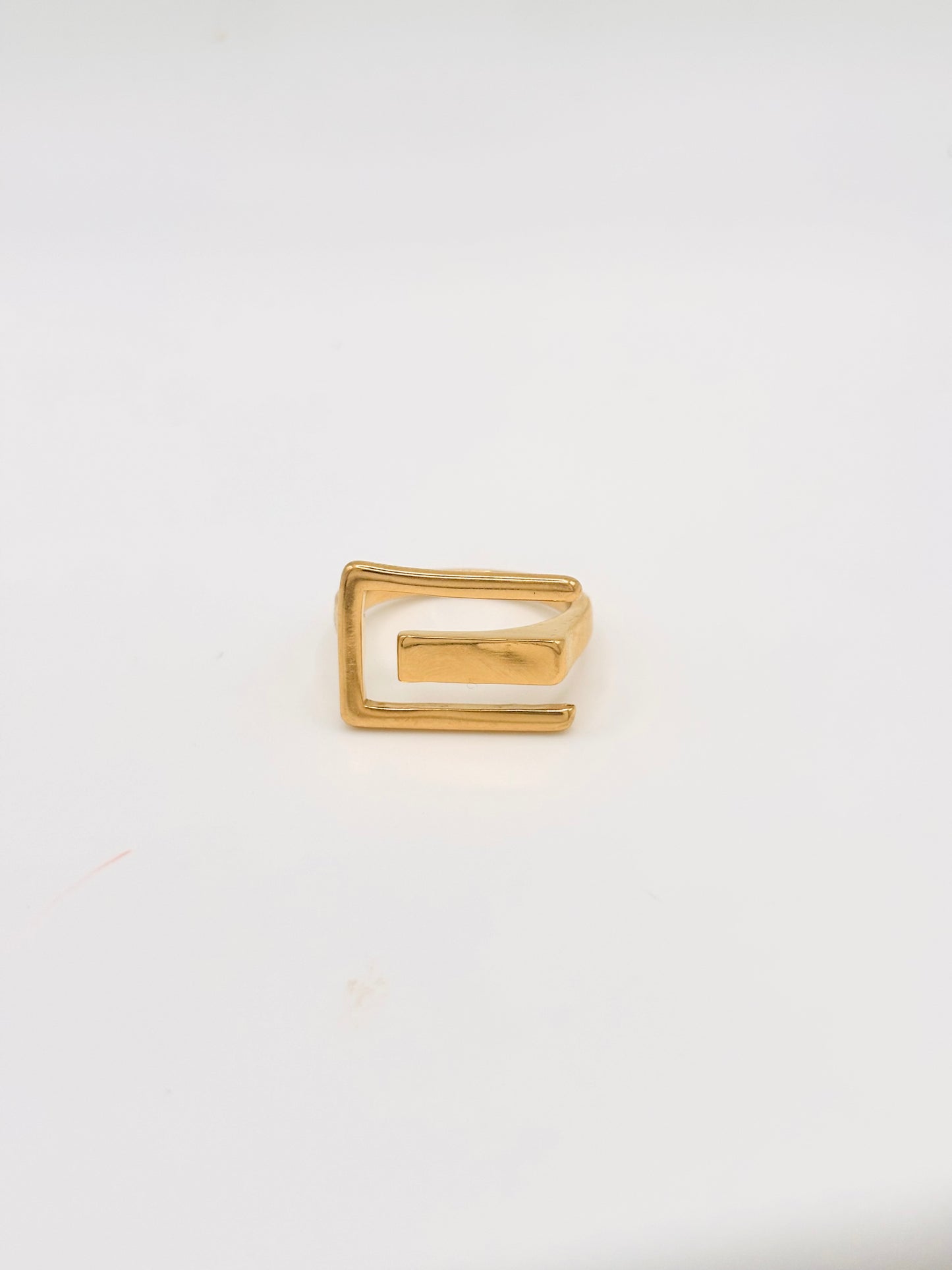 Bague Ajustable Rectangle - Doré