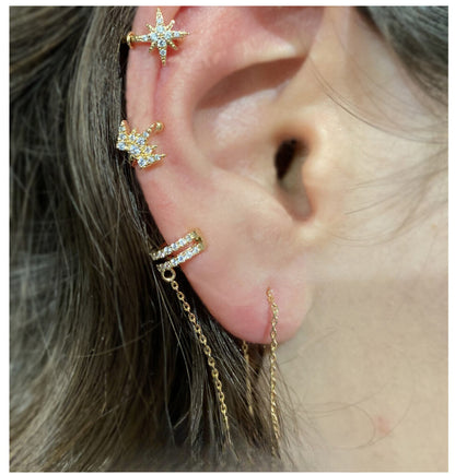 Bague d'Oreille Earcuff Couronne et Strass porté