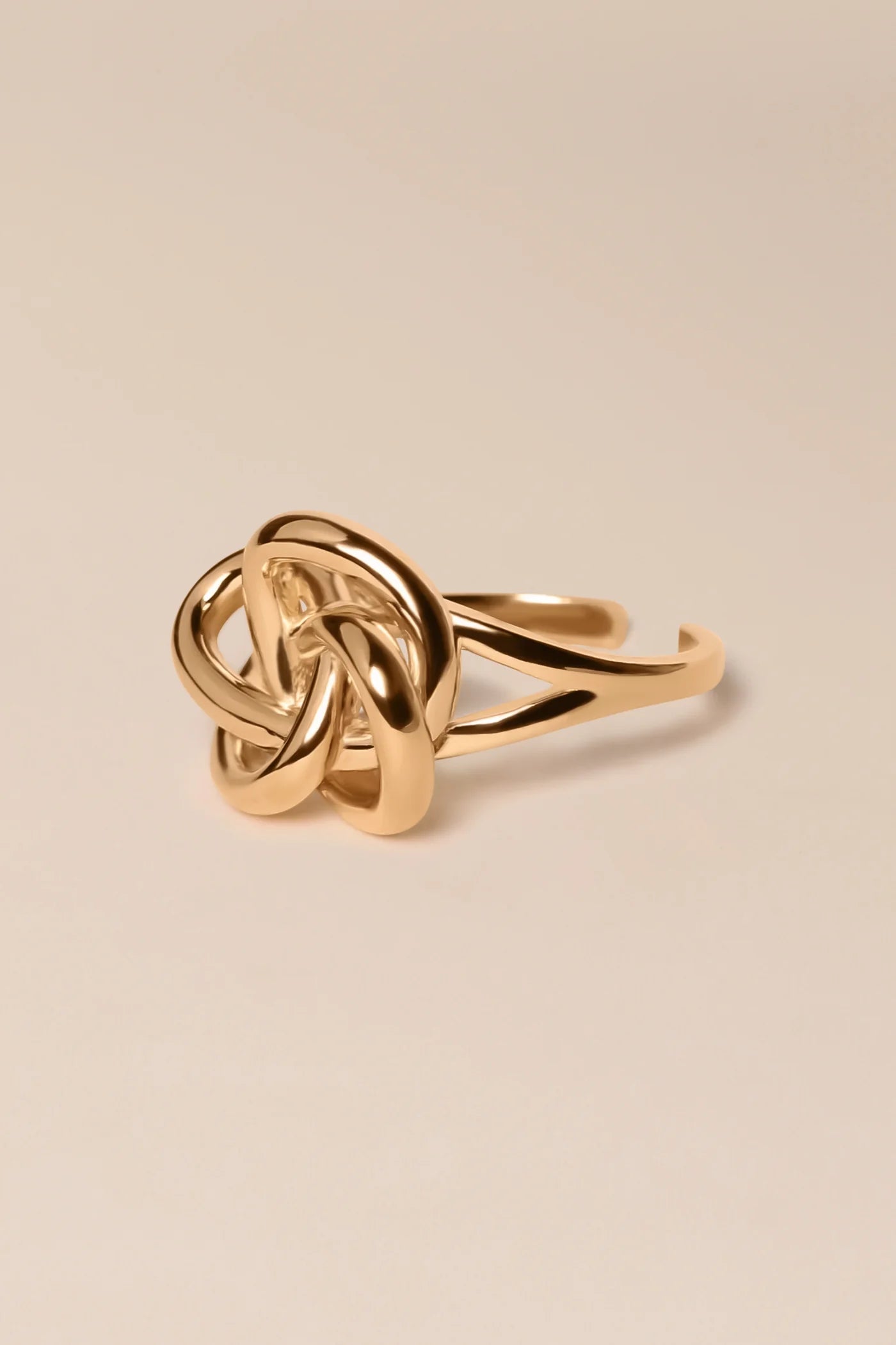 Bague Ajustable Noeud Doré