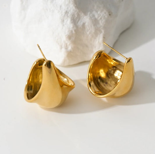 Boucles Gouttes Incurvées - Dorées