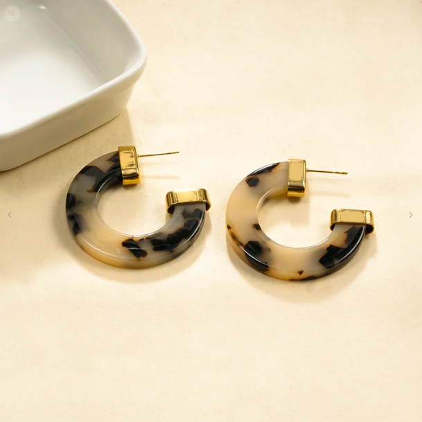 Boucles d'Oreilles Créoles Motif Léopard Acrylique