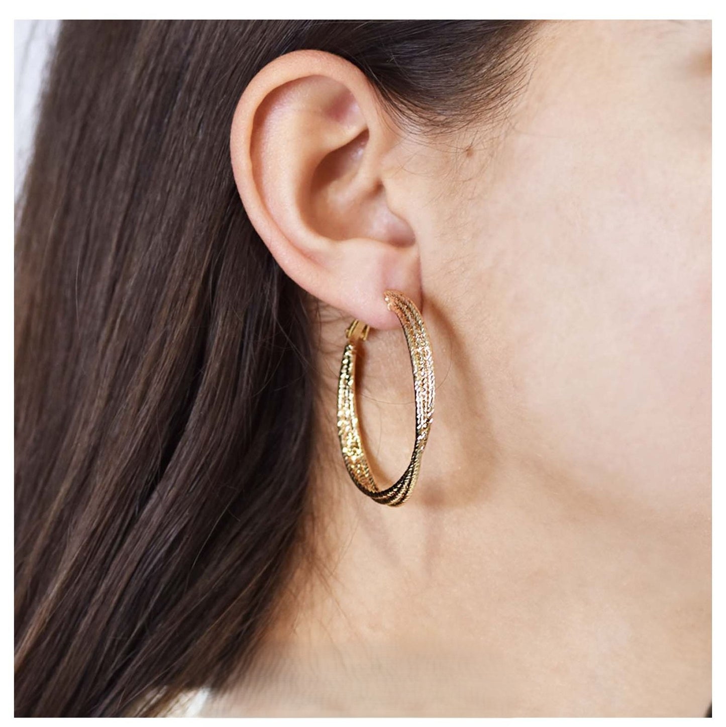 Grande Créoles 2 Anneaux Dorés Porté