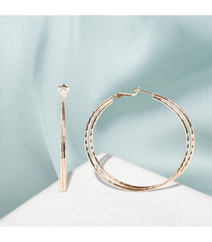 Boucles d'Oreilles Créoles Multi Anneaux Enroulés Plaqué Or